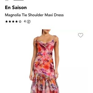 En Saison Floral Tie Shoulder Maxi Dress - Pink and Purple